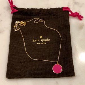 Kate Spade pink disc necklace